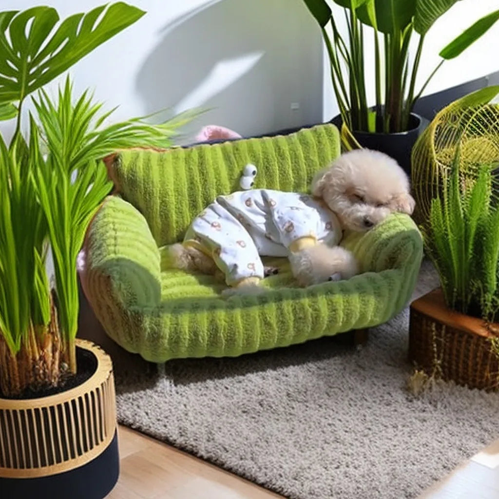 Puppy Cozy Sofa Kennel Bed For Small Dogs Winter Comfort